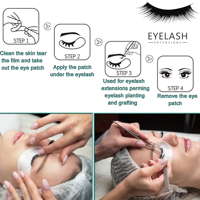 50 Pair Under Eye Pads, Eyelash Extension Lint Free Gel Patches for Beauty Salon False Eyelash Extensions Grafting (purple)