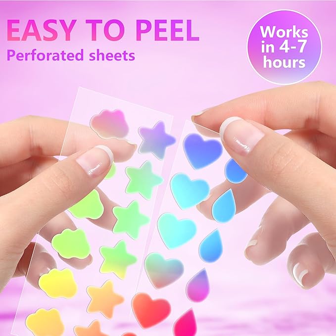 224 Counts Cute & Fashion Stars Pimple Patches for Face, Hydrocolloid Acne Patches, Zits Absorbing Patch, Covering Zits and Blemishes with Salicylic Acid, Tea Oil & Centella, Cruelty Free