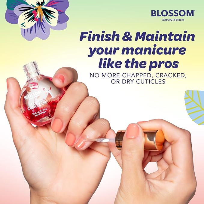 Blossom Cuticle Oil for Nails, Hydrating, Moisturizing, Scented Nail Oil Cuticle Care, Infused with Real Flowers, Made in USA, 0.92 fl. oz, Honeysuckle