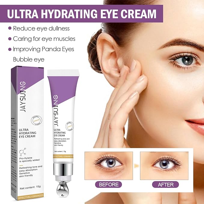 Eye Serum Under Eye Cream, Dark Circle and Puffiness Treatment - Hydrating Eye Cream for Wrinkles, Reduce Fine Lines, Bags Under Eyes