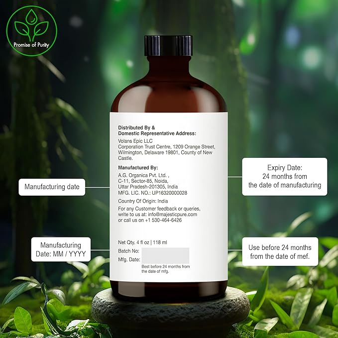 MAJESTIC PURE Tea Tree Essential Oil | 100% Pure and Natural Oil | Premium Grade Essential Oils for Hair Care, Home Diffusers, Skin, Aromatherapy, Massage and Humidifiers | 4 Fl Oz (Pack of 2)