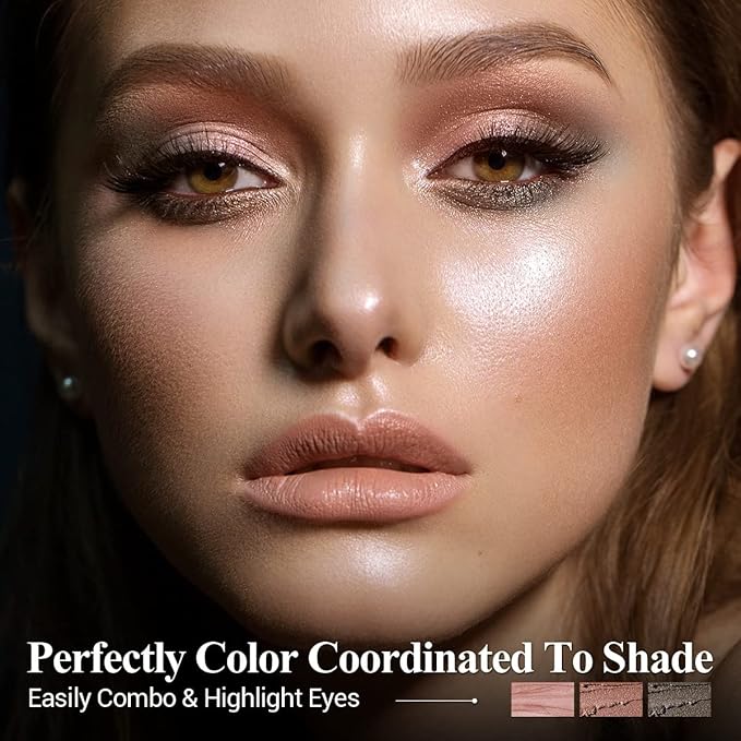 6PCS Cream Eyeshadow Stick Makeup Sets, Metallic And Matte Shimmer Eye Shadow Eye Brightener Stick Pencil Crayon, A06-Pink Neutral