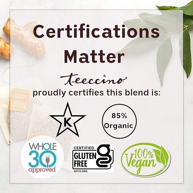 Teeccino Dandelion Red Chai Tea - Caffeine-Free, Roasted Herbal Tea with Prebiotics, 3x More Herbs than Regular Tea Bags, Gluten Free - 25 Tea Bags (Pack of 3)