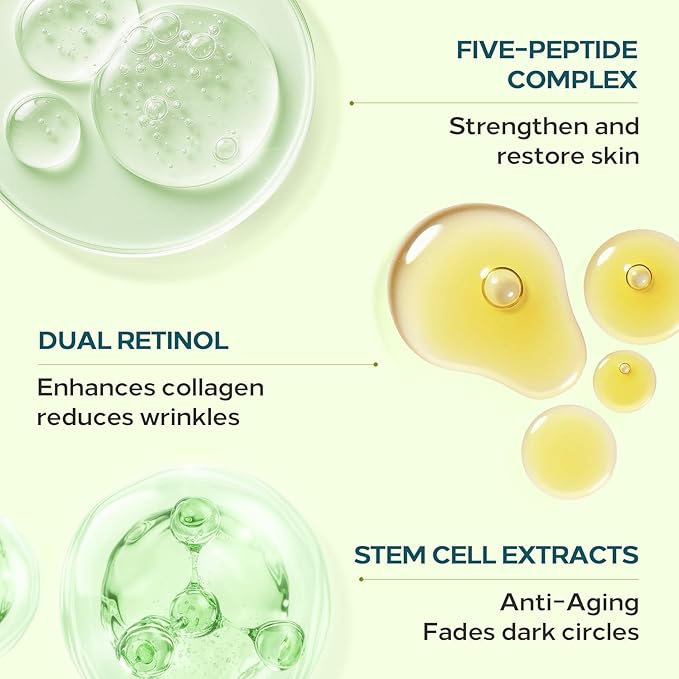 0.68 OZ Dual Eye Cream – Anti-Aging Blend with Stem Cells, Retinol & Peptides – Tightens, Brightens, and Smooths