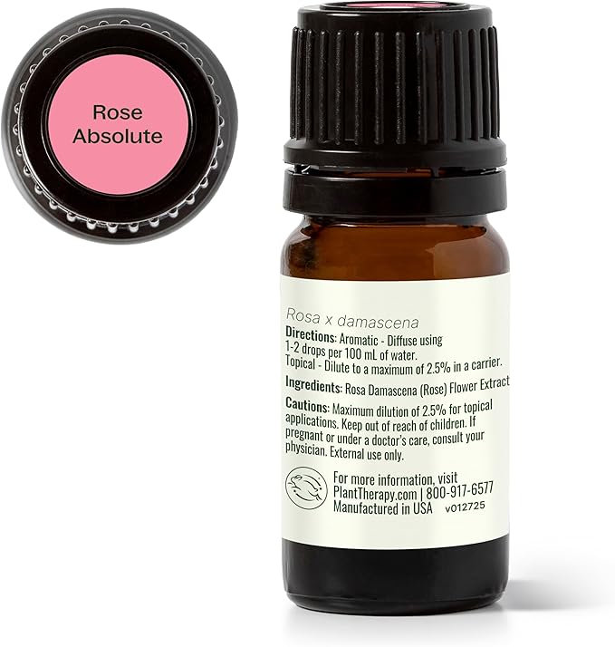 Plant Therapy Rose Absolute Essential Oil 100% Pure, Undiluted, Natural Aromatherapy, Therapeutic Grade 5 mL (1/6 oz)