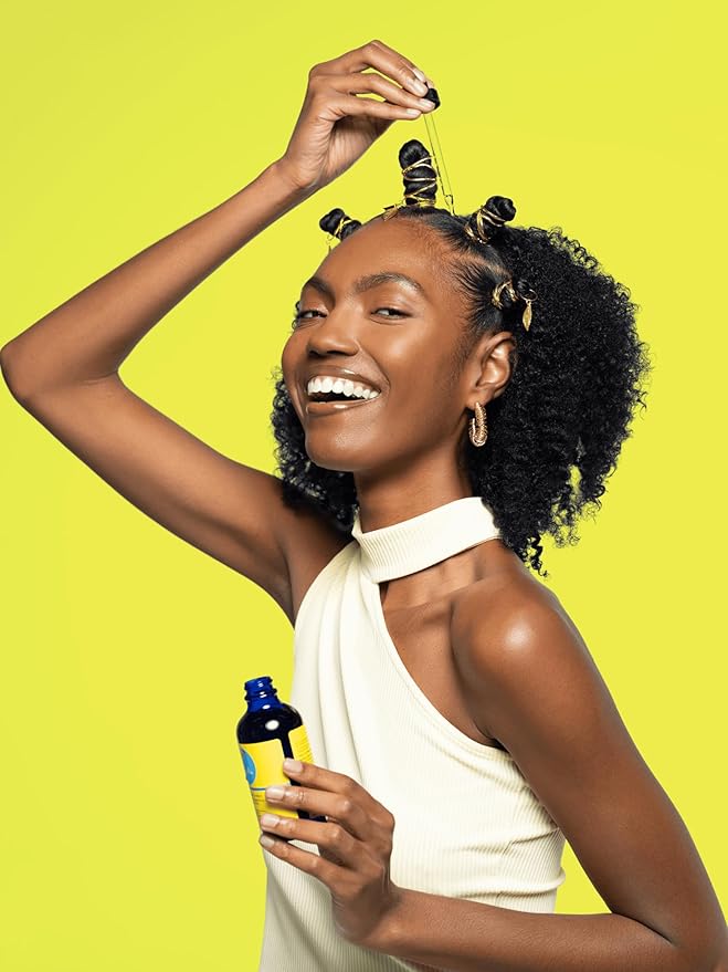 Curls Blueberry Bliss Blueberry & Mint Hair and Scalp Strengthening Oil - 4 oz, Root-Penetrating Hair Oil with Turmeric, Rosemary & Pumpkin Seed Oil, Hair and Scalp Treatment Oil, All Hair Types