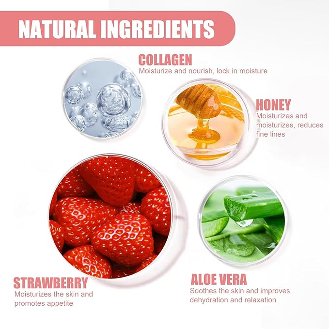 6 PCS Bee Lip Balm Honey Pot, Fruity Lip Sleeping Mask,Hydrating Prevention Dry and Cracked Lip Scrubs Exfoliator Lip Care,Moisturizing Lip Mask Overnight Reduces Lip Lines