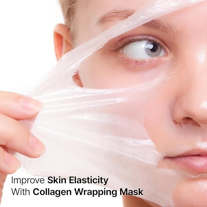 Collagen Overnight Wrapping Facial Mask with Jelly Brush, For Elasticity Improving, Hydrating, Firming, Collagen & Peptide, Glass Skin, Korean Skin Care (2.70 Fl Oz)
