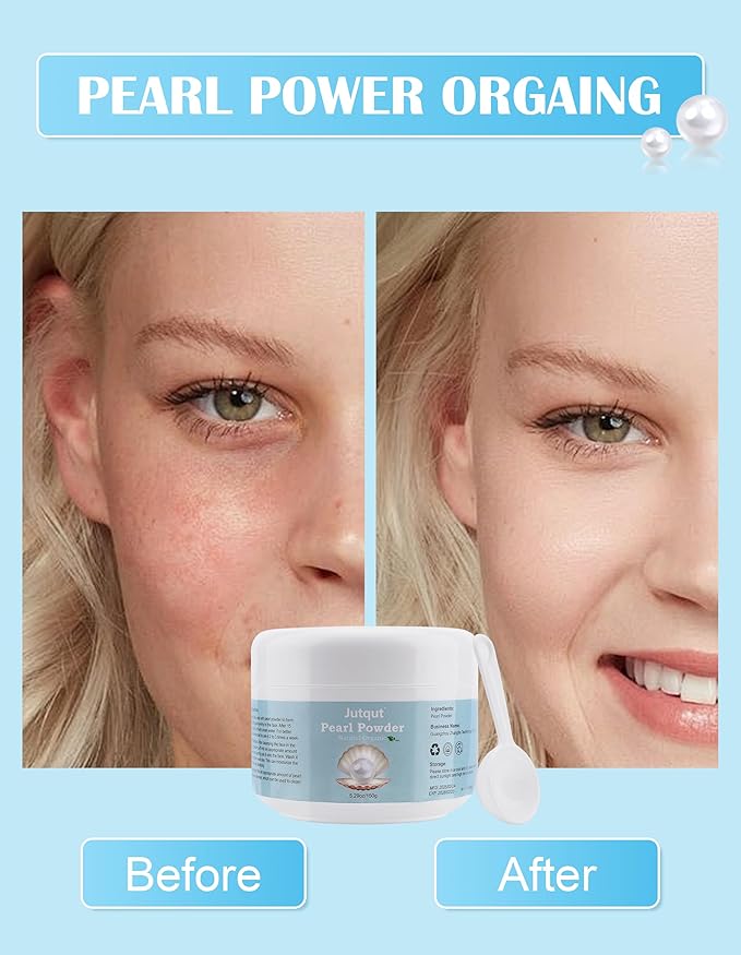 Freshwater Pearl Powder Organic, 150g100% Natural Pearl Powder, DIY Skincare —DIY Antioxidant, Deep Cleansing, Pore-Shrinking, Anti-Aging Mask