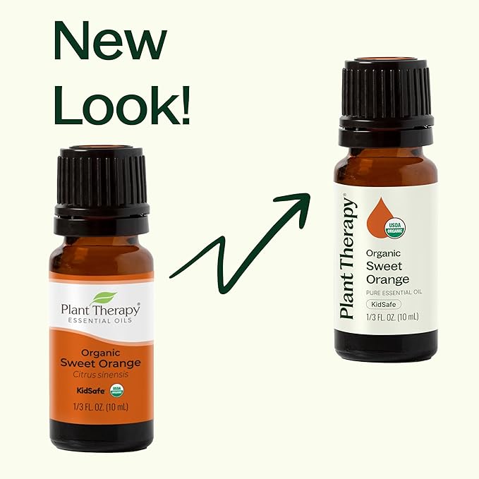 Plant Therapy Sweet Orange Organic Essential Oil 100% Pure, USDA Certified Organic, Undiluted, Natural Aromatherapy, Therapeutic Grade 30 mL (1 oz)