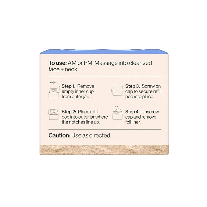 Honest Beauty Refill Pod for Full Size Hydrogel Cream | Lightweight, Moisturizing Water Cream | Gentle for Sensitive Skin, Fragrance Free, Vegan | 1.7 fl oz