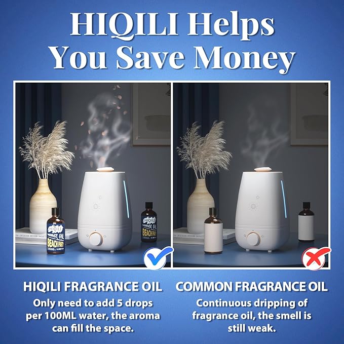 HIQILI Beach Party Fragrance Oil 100ml for Diffuser Car Freshies, Clean Fresh Scent for Candle Making Soap Laundry 3.38 Fl Oz