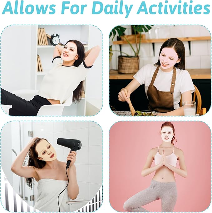 5 Sheets Silicone Face Mask Cover Reusable Moisturizing 3D Facial Mask Holder Prevent Evaporation Falling Transparent Skincare Beauty Ear-Hook Loops Cryo Rubber Face Mask Spa Tool