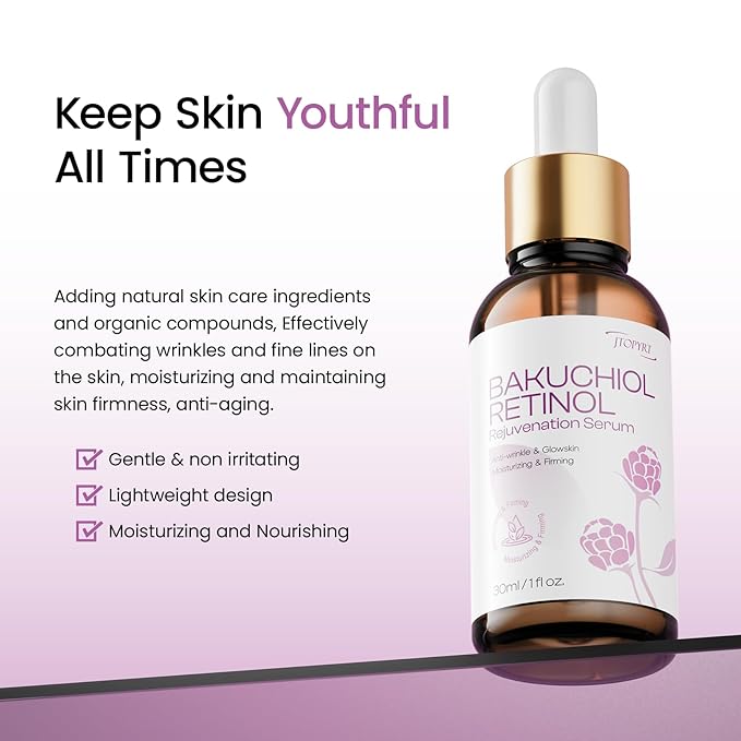 Bakuchiol Retinol Serum Alternative for Face: Bakuchiol Serum With Vitamin B5 and 2% Hyaluronic Reduce Black Spots Suitable for women and men