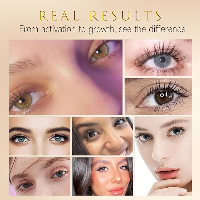 Eyelash Growth Serum – 15 Plant Extracts for Longer Lashes, Natural Beauty Enhancement,eyelash serum growth (Gold Black)