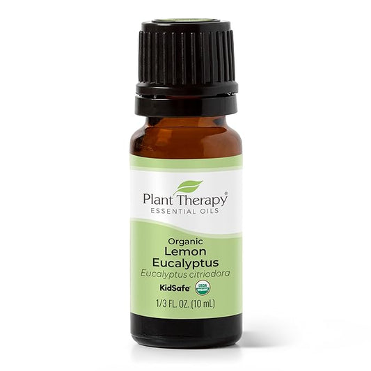 Plant Therapy Lemon Eucalyptus Organic Essential Oil 100% Pure, USDA Certified Organic, Undiluted, Natural Aromatherapy, Therapeutic Grade 10 mL (1/3 oz)