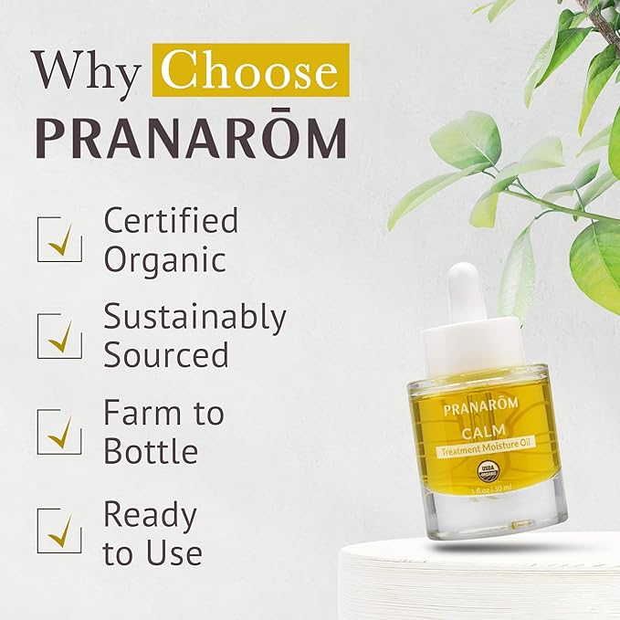 Pranarom - Calm Treatment Moisture Oil (1oz / 30ml) - 100% Pure & Natural Essential Oil Moisturizing Oil for Sensitive Skin Treatment & Nourishment