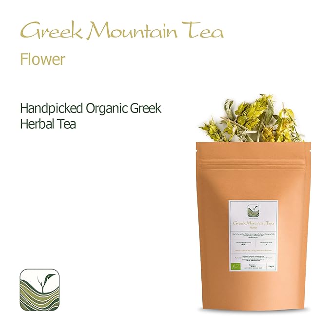 Greek Mountain Tea Organic Handpicked - Ironwort Herbal Tea Mt Olympus Greece - Sideritis Scardica Shepherd's Greek Teas Mountain Tea From Greece - Greek Teas Mountain Greek Tea Organic Greek Tea