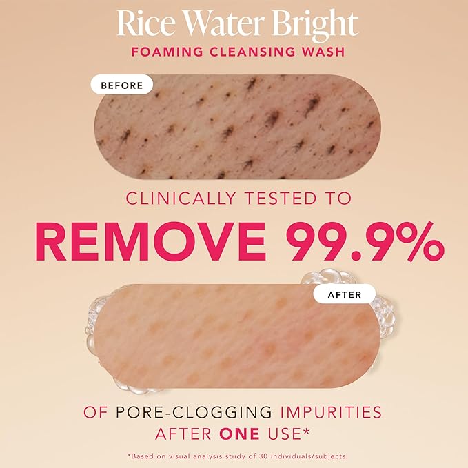 The Face Shop Rice Water Bright Double Cleansing Duo Set with Ceramide, Korean Skin Care, Gentle Face Wash & Pore Control Cleansing Oil, Hydrating, Moisturizing, Vegan Facial Cleanser, Makeup Remover