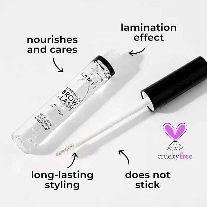 Lamination Clear Brow and Lash Gel - Megafixing Eyebrow Glue, Eyebrow Gel, Waterproof & Sweat-Proof Clear Mascara, Setting for Feathered & Fluffy Brows - Flawless Eyebrow Makeup