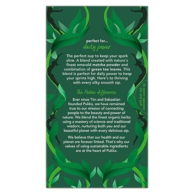 Pukka Supreme Matcha Green Organic Herbal Tea, Energizing Infusion Organic Tea Selection, With Matcha Powder, Ideal For Daily Vitality, Caffeine Free, 80 Total Bags (20ct - Pack of 4)