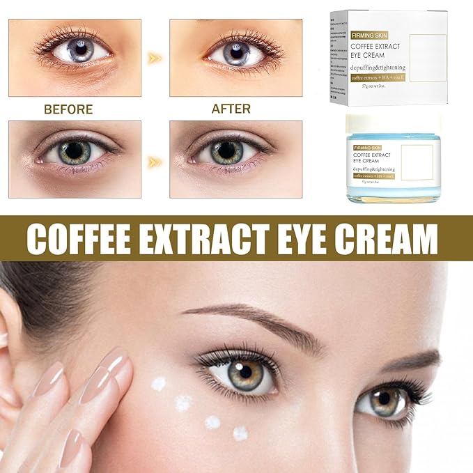 2Pcs Caffeine Eye Cream, Caffeine Eye Cream For Dark Circles And Puffiness, Korean Retinol Fix Eye Cream For Tightening And Firming Skin