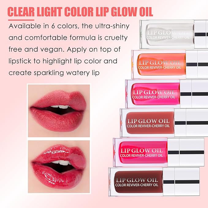 3PCS Lip Oil Set, Hydrating Lip Mahogany)