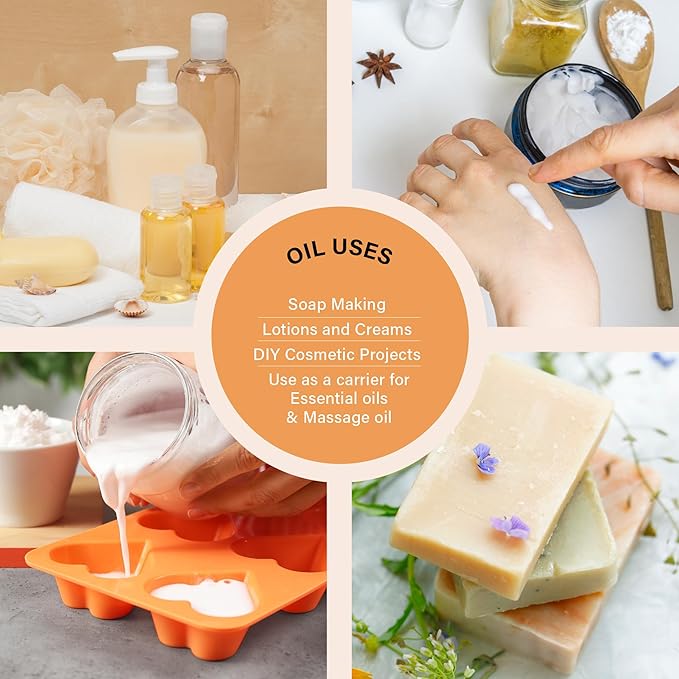 Sweet Almond Oil (16 oz) for Soap Making │ Premium 100% Pure and Natural Carrier Oil for Essential Oils, Skin Care, Hair and Body Oil, Moisturizing Massage Oil for Aromatherapy