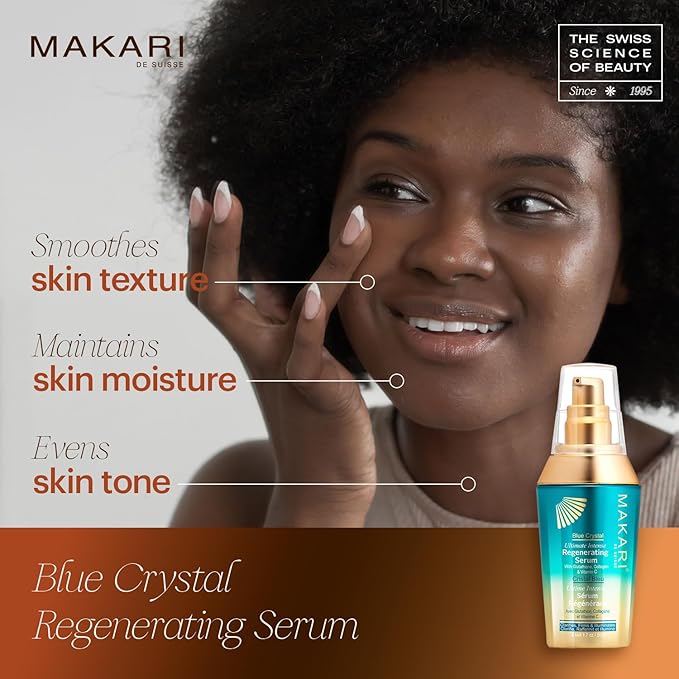 Makari Ultimate Intense Blue Crystal Regenerating Serum 50 ml | Anti-Aging and Hydrating Skin Brightening Serum for Face and Body | Skin Care Product with Glutathione, Collagen, and Vitamin C
