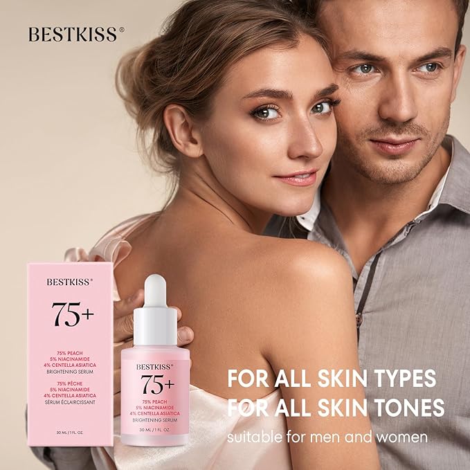 Dark Spot Remover for Face: 75% Peach + 5% Niacinamide + 4% Centella Asiatica Brightening Hydrating Face Serum with Ceramides Hyaluronic Acid - Vegan Paraben Fragrance Free Cruelty Free 30mL