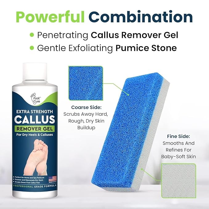 Citrus Detox Foot Soak with Epsom Salts for Foot Callus, Immune Boost, Damaged Toenail, Athletes Foot, Pedicure Callus Remover for Feet with Extra Strength Gel & Foot Pumice Stone Set