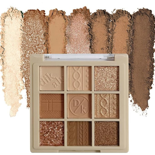 Eyeshadow Palette Makeup- 9 Colors Eyeshadow Palette Matte Shimmer Korean Natural Eye Shadow palettes Highly Pigmented Naturing-Looking Long Lasting (15#)