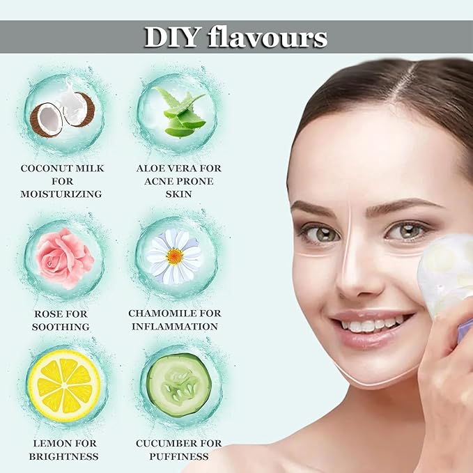 Ice Roller for Face, Eyes & Neck – Reusable Silicone Ice Mold for De-Puffing, Skin Care & Facial Massage (Pink)