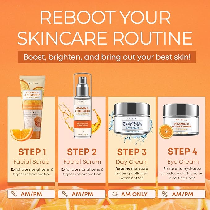 Vitamin C & Collagen Eye Cream – Dermatologist-Tested, Anti-Aging, Korean Skin Care, Brightens Dark Circles & Firms Skin – Hydrating & Nourishing Formula - 95% Natural, Vegan– 1.69 FL. Oz