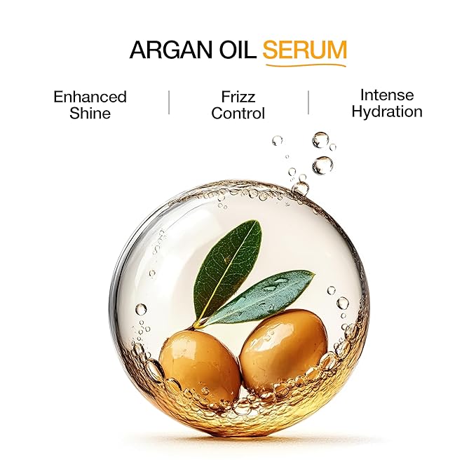 Global Keratin GKHAIR Smoothing Serum (Pack of 1/3.4 fl oz) - 100% Pure Organic Argan Oil | Hydrating Strength Shine Dry Damaged Repair Anti-Frizz Moistures Nourishment