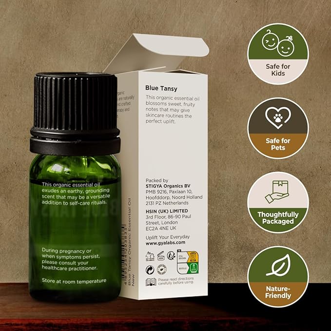 Gya Labs Blue Tansy Essential Oils for Skin - 100% Pure Natural Organic Blue Tansy Oil for Face, Diffuser, Candle Making (0.17 Fl Oz)