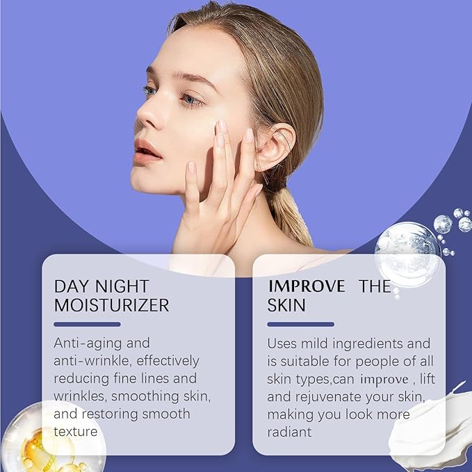 Collagen Face Moisturizer with Airless Pump - Collagen Botanical Stem Cells Cream for Skin with Retinol, Niacinamide, Hyaluronic Acid - Anti-Aging Day & Night Cream, 1.8 OZ