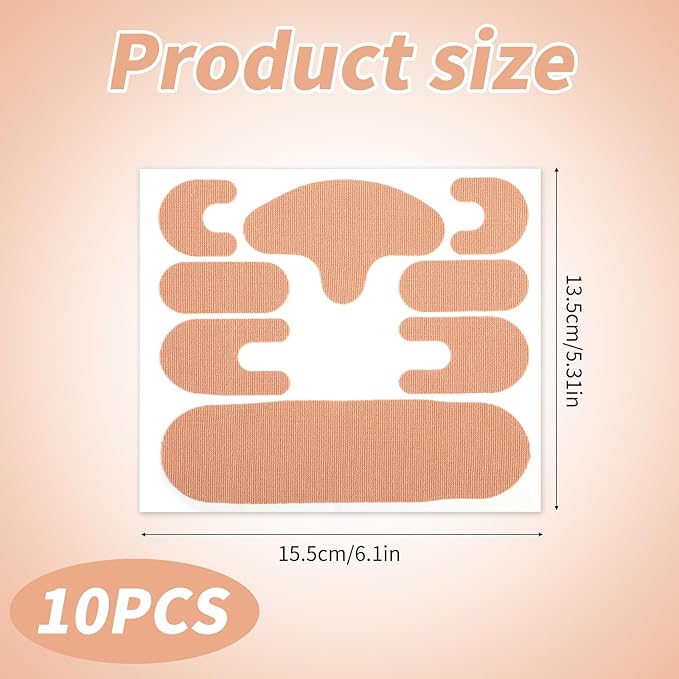 10pcs Face Lifting Tape, Cotton Face Wrinkle Patches to Smooth Eye Mouth Forehead Wrinkles Facial Lift Support Tape for Skin Firming & Toning & Tightening