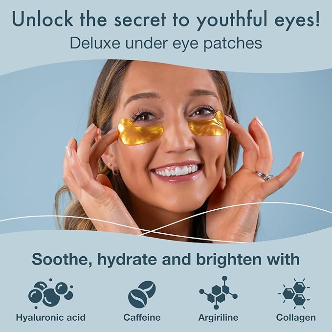 Blue Oasis Under Eye Patches for Puffy Eyes and Dark Circles - 30 Pairs Multi Pack Hydrating Hyaluronic Acid and Collagen Eye Care Gel Pads for Eye Bags, Relaxing Self Care Home Spa Gifts for Women