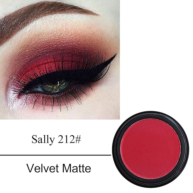 Erinde Single Red Matte Eyeshadow Palette, High Pigmented Eye Shadow Powder, Long Lasting, Ultra-Blendable, Intense Color