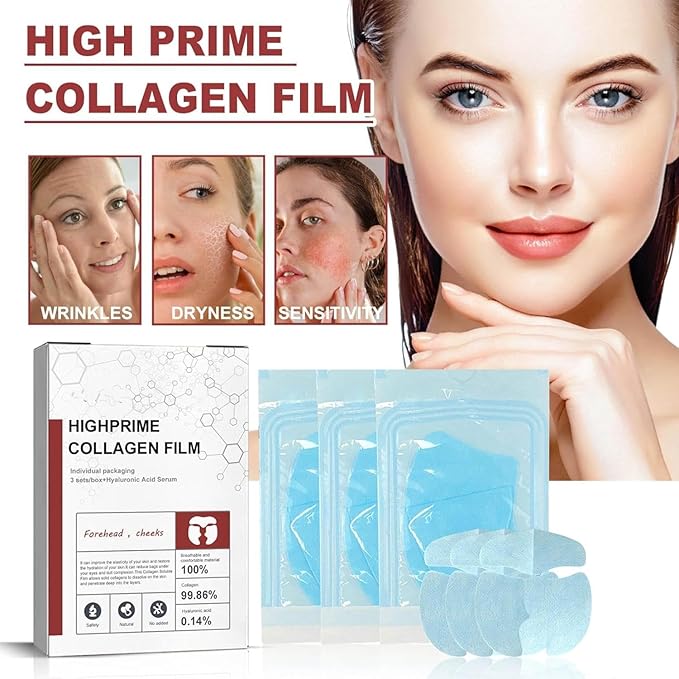 Melting Collagen Film | Highprime Collagen Film Mask, Soluble Collagen Supplement Film, Collagen Hydrating Face Mask Prevent Fine Lines and Protect Skin, Anti Aging Face Mask (2 Box)