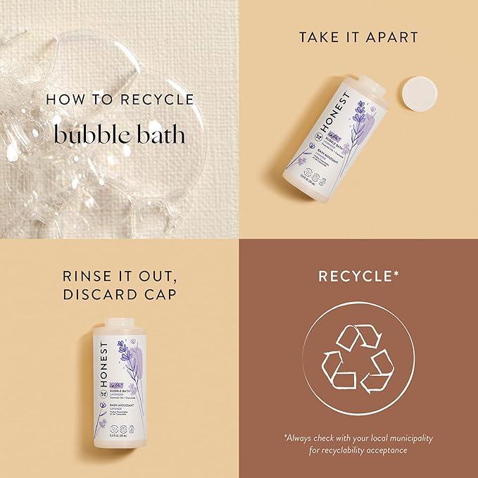 The Honest Company Foaming Bubble Bath | Gentle for Baby | Naturally Derived, Tear-free, Hypoallergenic | Lavender Calm, 12 fl oz