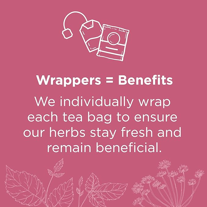 Traditional Medicinals Organic Raspberry Leaf Herbal Tea, Eases Menstrual Cramps & Supports Healthy Pregnancy - 48 Tea Bags