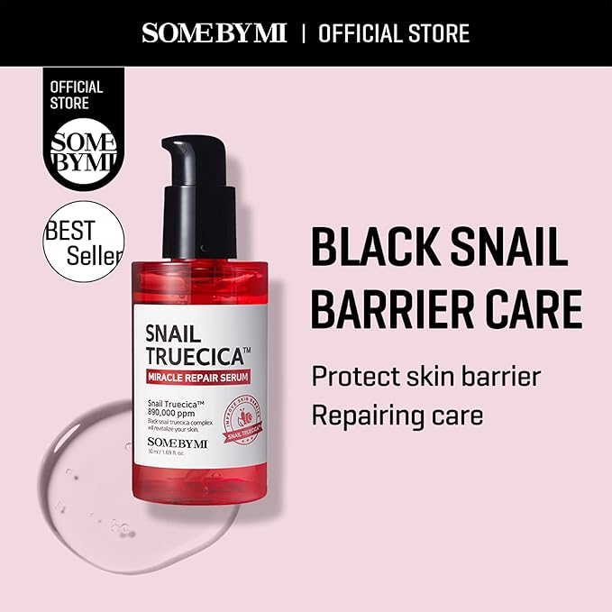 SOME BY MI Snail Trucica Miracle Repair Serum - 1.69Oz, 50ml - Made from Snail Mucin for Sensitive Skin - Daily Repair Face Serum for Post Acne Marks and Strengthen Skin Barrier - Korean Skin Care