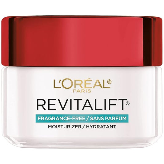 L’Oreal Paris Revitalift Anti Aging Face and Neck Cream, Smoothing and Firming Moisturizer for 24HR Hydration, Fragrance Free, 1.7 Oz