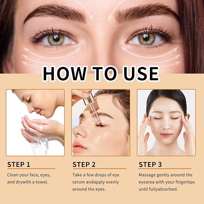 Caffeine Eye Serum with EGCG, 2 PCS 5% Caffeine Solution Reduces Pigmentation and Puffiness, Under Eye Serum for Dark Circles, Wrinkles and Fine Lines