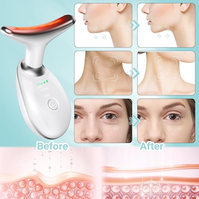 Oriflame Neck and Face Massager, Face Roller, Face Sculpting Skin Care Tool, Improve, Firm, Tightening and Smooth 3 Modes, White