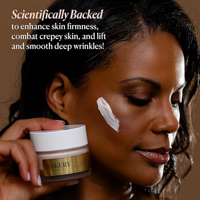 Nakery Lift-Tox Night Cream for Women - Overnight Anti Wrinkle Face Cream for Firmer & Smoother Complexion - Hydrating Night Cream for Women with Crepey Skin - Rich Night Face Cream for Mature Skin