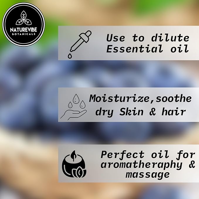 Naturevibe Botanicals Blueberry Oil 32 Ounces | 100% Pure and Natural | Great for Skin Care and Hair Care