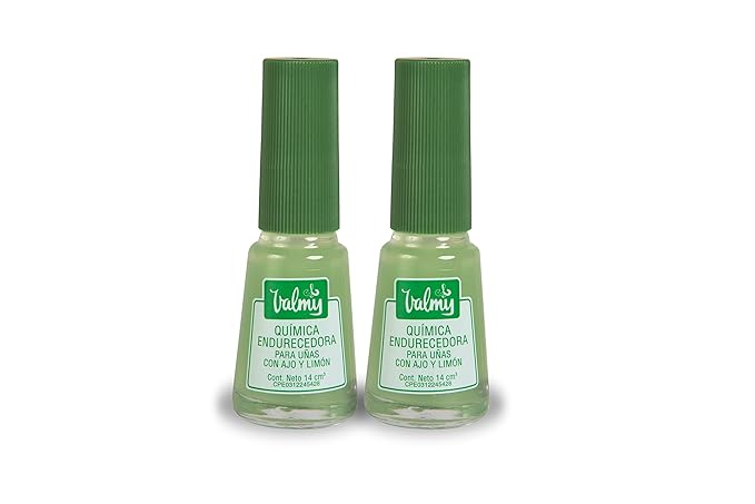 2in1 Garlic & Lemon Nail Hardener & Whitener Base Coat - Nail Strengthener & Growth Treatment - Whitens Yellow Nails - Endurecedor de Uas, 0.47 Fl Oz (Pack of 2)